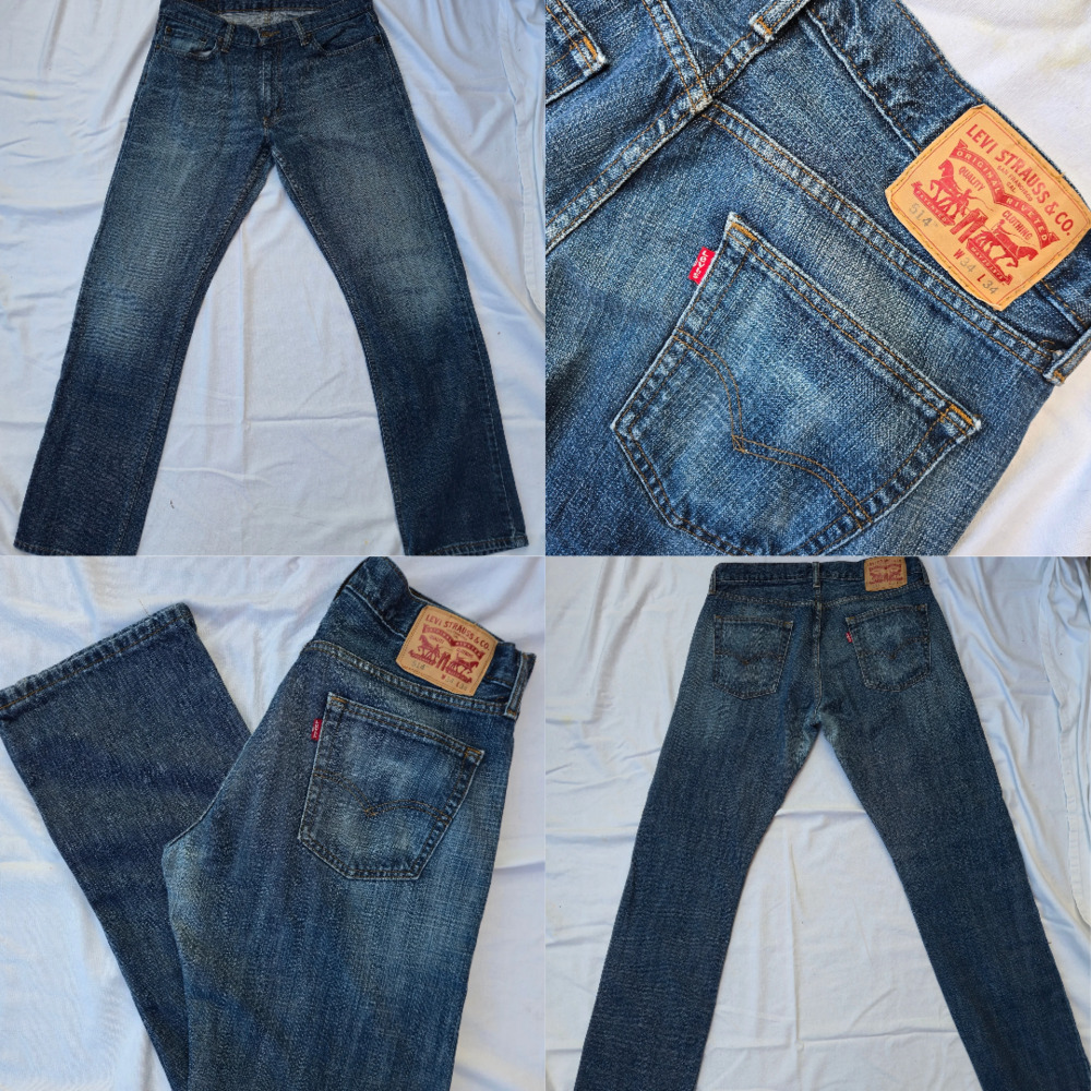 Levi's 514 Straight Jeans 34x34 Blue Denim